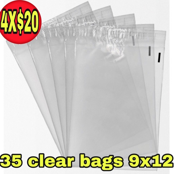 35 Clear storage self seal poly bags size 9x12 - Picture 3 of 6